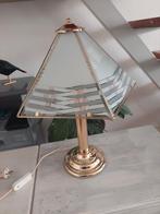 Hollywood regency vintage tafellamp 50cm, Minder dan 50 cm, Glas, Gebruikt, Ophalen