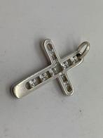 Z847 Prachtige zilveren kruis hanger, Ophalen of Verzenden, X, Kruis of Symbool, Zilver