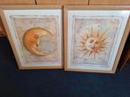 Zon en maan in lijst., Minder dan 50 cm, Ophalen of Verzenden, Zo goed als nieuw, Minder dan 50 cm