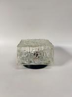 Glazen plafondlamp vierkant vintage, Huis en Inrichting, Ophalen of Verzenden, Zo goed als nieuw