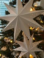 Set 2 retro papieren kerststerren wit 35 en 45cm ster Nieuw, Diversen, Kerst, Ophalen of Verzenden, Nieuw
