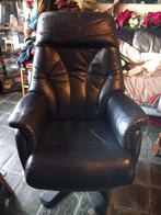 Leren  draai fauteuil, Huis en Inrichting, Fauteuils, Ophalen, Gebruikt, 50 tot 75 cm