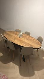 Prachtige ovale eettafel met 6 stoelen, Huis en Inrichting, Tafels | Eettafels, Ophalen, 100 tot 150 cm, Eikenhout, Zo goed als nieuw