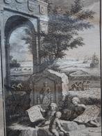 Gravure Zeeland stadswapens kaarten oogst zeevaart Tirion, Antiek en Kunst, Kunst | Etsen en Gravures, Verzenden