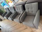 Vier taupe eetkamerstoelen fauteuils, Huis en Inrichting, Stoelen, Ophalen, Gebruikt, Overige kleuren, Vier