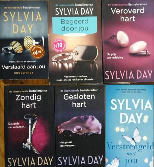 6x Sylvia Day, o.a. Crossfireboeken, romantiek en erotiek, Boeken, Romans, Gelezen, Amerika, Ophalen of Verzenden