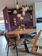 Ronde Eettafel 140cm Teak, Huis en Inrichting, Tafels | Eettafels, Gebruikt, Rond, Ophalen of Verzenden, Metaal