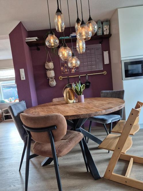 Ronde Eettafel 140cm Teak, Huis en Inrichting, Tafels | Eettafels, Gebruikt, 100 tot 150 cm, 100 tot 150 cm, Vier personen, Rond