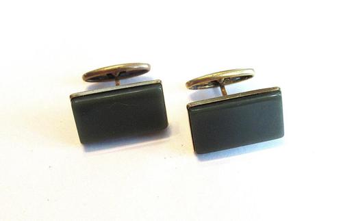 Vintage manchetknopen met natuurlijke mineraal van 70 jaren., Sieraden, Tassen en Uiterlijk, Manchetknopen, Ophalen of Verzenden