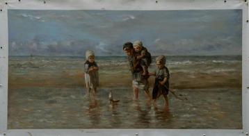 Olieverf replica Jozef Israels: kinderen der zee beschikbaar voor biedingen