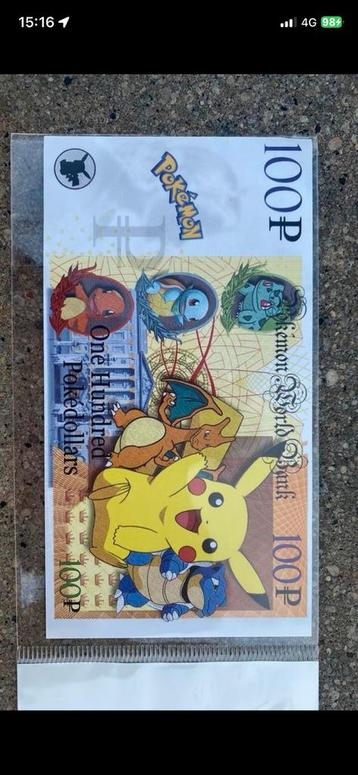 Pokemon geldbiljet beschikbaar voor biedingen