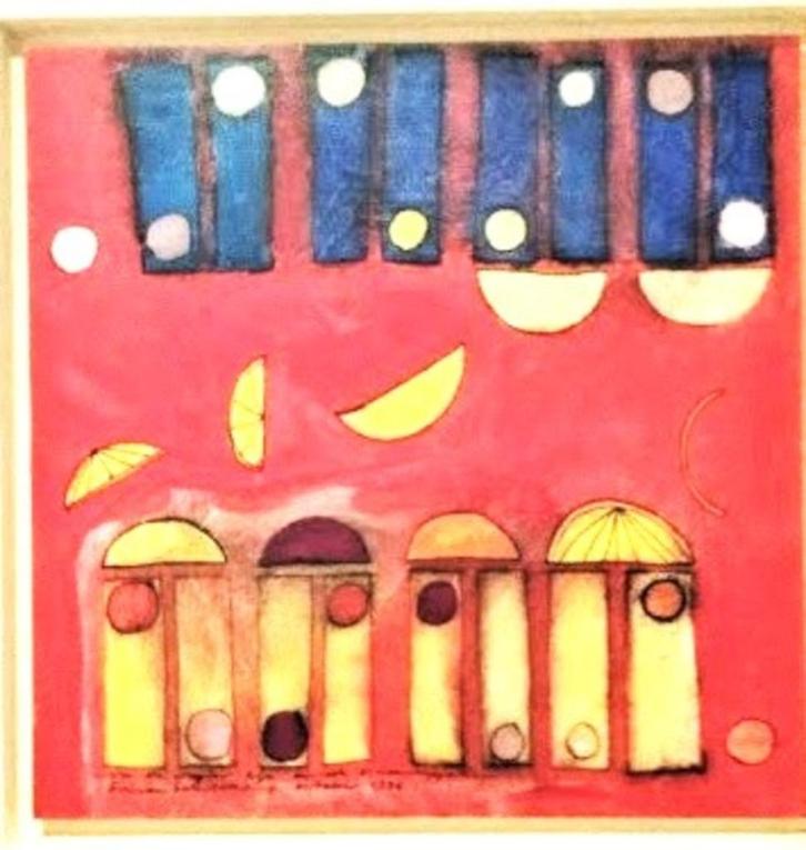 Acryl schilderij, Susan Schildkamp, ca 60x60 cm, Antiek en Kunst, Kunst | Schilderijen | Klassiek, Ophalen