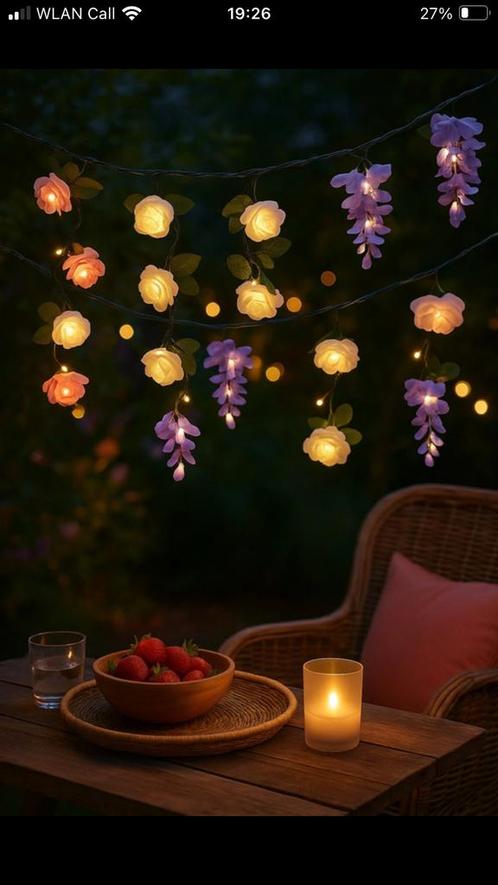 Super Sfeervol Solar Lichtsnoer met Bloemen | Nieuw in doos!, Hobby en Vrije tijd, Feestartikelen, Nieuw, Verzenden