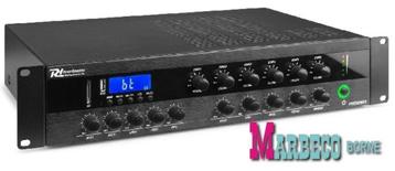 Amplifier PA 100volt, 500W, 6 Zones, Bluetooth, USB, SD, FM
