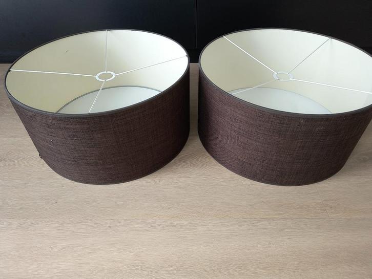lampenkappen 2 stuks inclusief diffuser, Huis en Inrichting, Lampen | Lampenkappen, Zo goed als nieuw, 25 tot 50 cm, Rond, Bruin