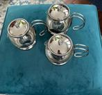 La Cafetière 3 glazen theepotjes in zilveren houder, Overige typen, Nieuw, Ophalen of Verzenden, Glas