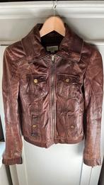 Leren jasje s, Bruin, Maat 36 (S), Gedragen, Bershka