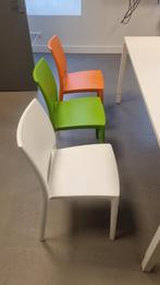 Stoelen Maya Siesta 2x oranje, groen en wit, ook los te koop, Ophalen, Kunststof, Overige kleuren, Zo goed als nieuw