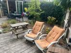 2 Tuin Lounge Stoelen met Kussens, Tuin en Terras, Ophalen, Gebruikt, Kunststof