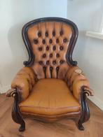 bruin leer, barok fauteuil, Ophalen