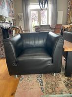 Gelderland 4800 fauteuil zwart leer., Ophalen of Verzenden, Zo goed als nieuw, 50 tot 75 cm, Leer