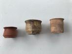 3 zalfpotjes ca. 1600 bodemvondst, Antiek en Kunst, Verzenden