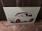 Fiat 500 Canvas Doek, Huis en Inrichting, Ophalen, 50 tot 75 cm, 75 tot 100 cm, Print