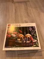 King Puzzel 1000 Stukjes - Puppies Drinking Water, Hobby en Vrije tijd, Ophalen, 500 t/m 1500 stukjes, Zo goed als nieuw, Legpuzzel