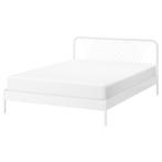 NESTTUN Bed frame 140x200cm incl lattenbodem, Huis en Inrichting, Slaapkamer | Bedden, Ophalen, Gebruikt, Wit, Tweepersoons
