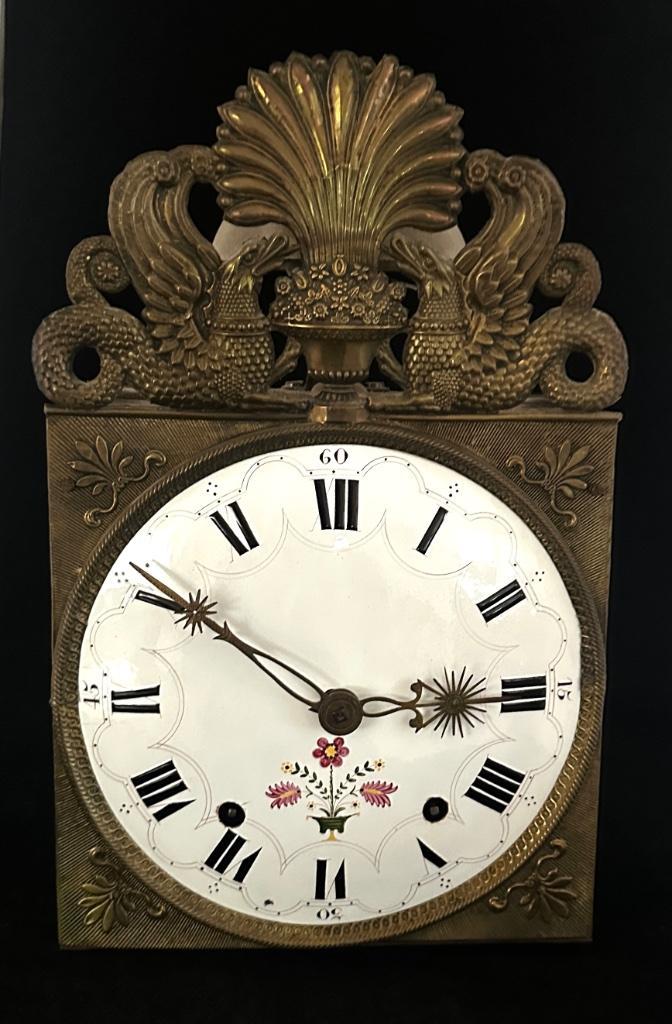 Vroege Franse comtoise klok met vouwslinger. € 175,-, Antiek en Kunst, Antiek | Klokken, Ophalen of Verzenden