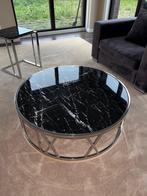 Marmel Salon- en Computertafel Set, Gebruikt, Rond, Metaal, Minder dan 50 cm
