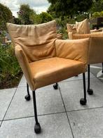 6 Leren stoelen, Huis en Inrichting, Stoelen, Ophalen, Zwart, Leer, Zo goed als nieuw