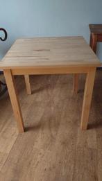 Vierkanten houten tafel, ideaal voor studentenkamer, Ophalen, Gebruikt, 50 tot 100 cm, 50 tot 75 cm