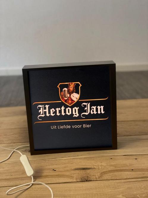 Lichtbak Hertog Jan 25x25cm, Verzamelen, Biermerken, Nieuw, Reclamebord, Plaat of Schild, Hertog Jan, Verzenden