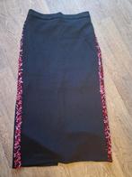 Rok zwart glitter roze half lang met split maat M *kerst*, Kleding | Dames, Carnavalskleding en Feestkleding, Maat 38/40 (M), Nieuw