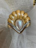 Vintage costume jewely broche met parel, Overige materialen, Ophalen of Verzenden, Zo goed als nieuw, Met parel