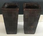 Bloempot - model H (2 stuks), Steen, Gebruikt, Vierkant, Binnen