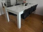 Hoogglans witte eettafel 200x90, Huis en Inrichting, Ophalen