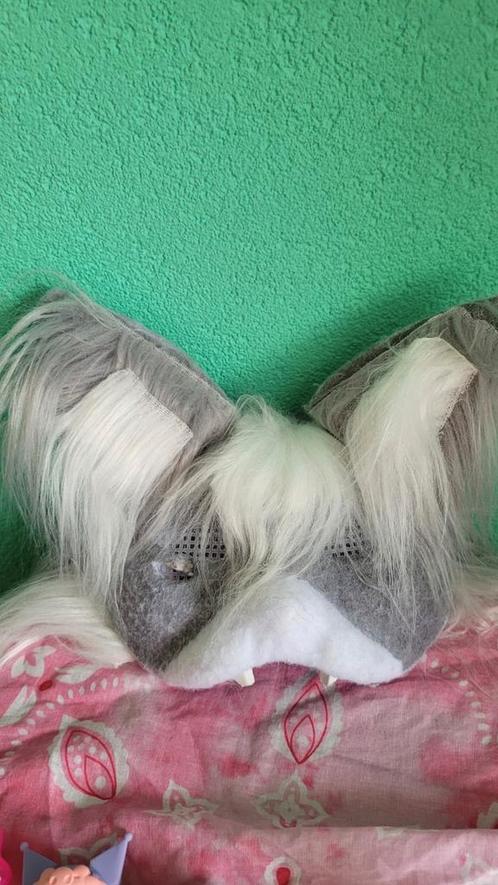 Grijze winter cat mask!, Hobby en Vrije tijd, Knutselen, Ophalen of Verzenden