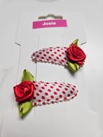 Wit-rode haarspeldjes met roosjes #84, Ophalen, Nieuw, Josie