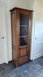 Massief eiken vitrinekast met glasdeur en lade, Huis en Inrichting, Kasten | Vitrinekasten, Ophalen, Gebruikt, 200 cm of meer