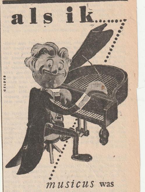 Retro reclame 1947 Nationaal scheermesjes voor piano musicus, Verzamelen, Retro, Overige typen, Verzenden