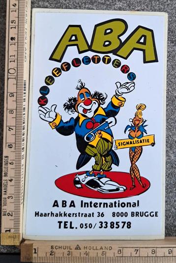 Vintage sticker ABA kleefletters clown strip circus  beschikbaar voor biedingen