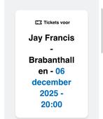 Tickets jay francis brabanthallen den bosch, Twee personen