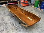 Showroomuitverkoop! Epoxy riviertafel gerookt eiken, 100 tot 150 cm, Ophalen of Verzenden, Vijf personen of meer, Rechthoekig