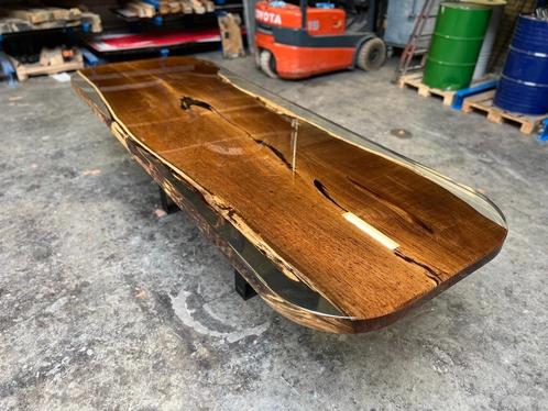 Showroomuitverkoop! Epoxy riviertafel gerookt eiken, Huis en Inrichting, Tafels | Eettafels, Nieuw, 100 tot 150 cm, 200 cm of meer