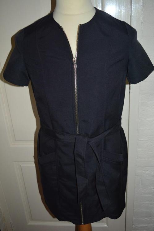 FRNCH, mooi zwarte jas/jurk, maat L, Kleding | Dames, Jurken, Zo goed als nieuw, Maat 38/40 (M), Zwart, Boven de knie, Ophalen of Verzenden