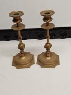 Antieke koperen Kandelaars - 25cm Hoog, Antiek en Kunst, Antiek | Kandelaars, Ophalen of Verzenden, Koper of Brons
