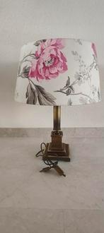 Lamp met bloemen op de lampenkap, Ophalen, Gebruikt, Bruin, Rond