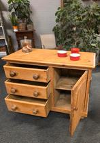 Oud grenen ladekast houten buffetkastje dressoirtje keuken, Huis en Inrichting, Kasten | Ladekasten, Ophalen, Gebruikt, 100 tot 150 cm